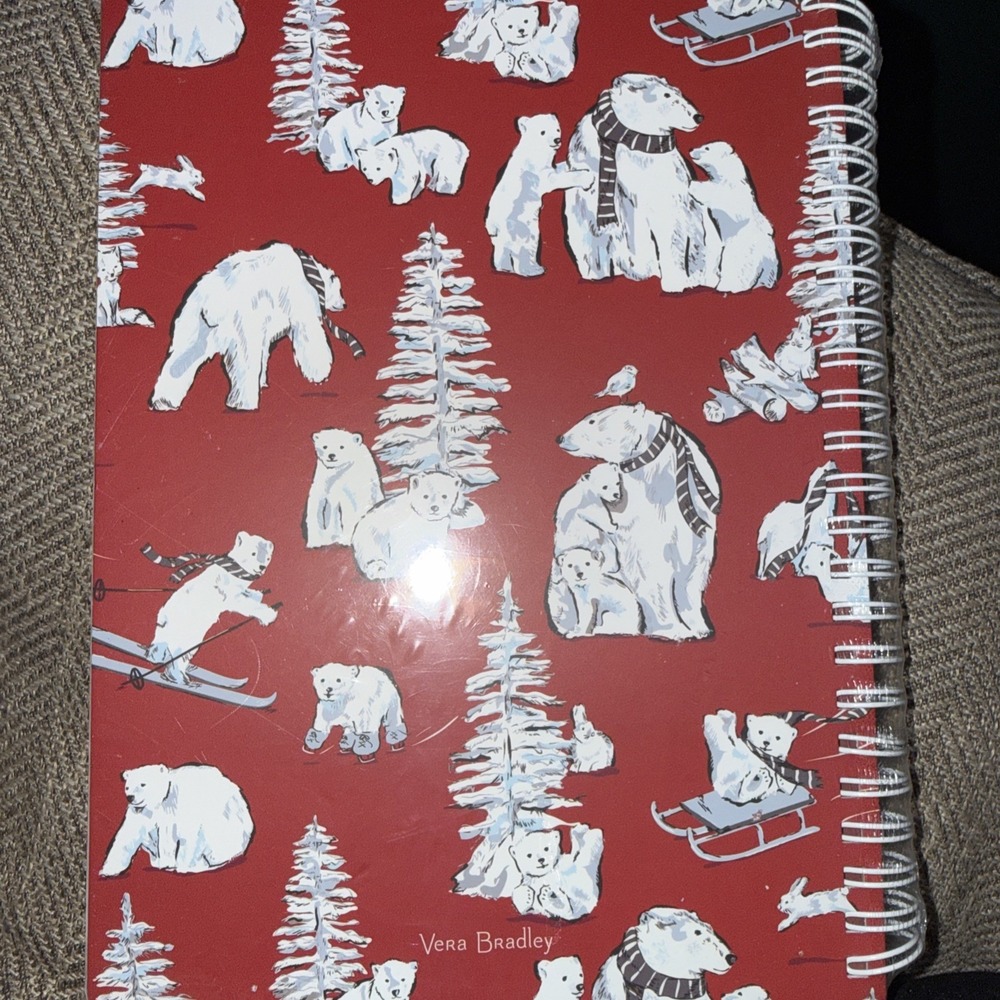 NWT Vera Bradley Very Beary Red  Spiral Notebook